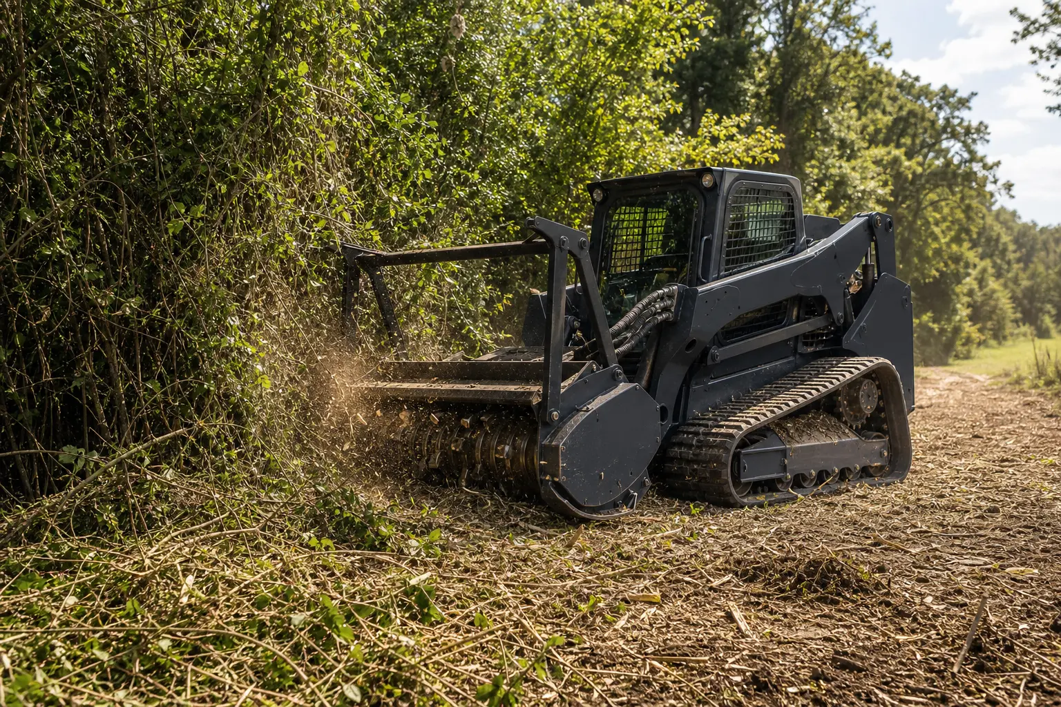 Fecon FTX148 Mulching Machine in action