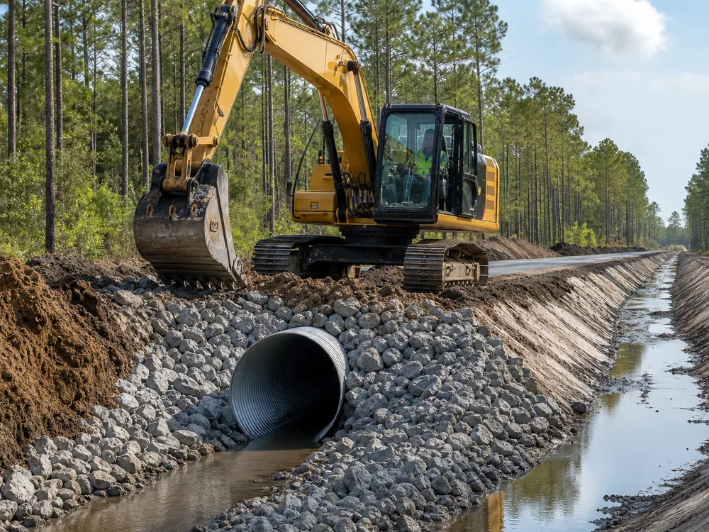 Culverts, swales and wet-site control by Andromeda Construction