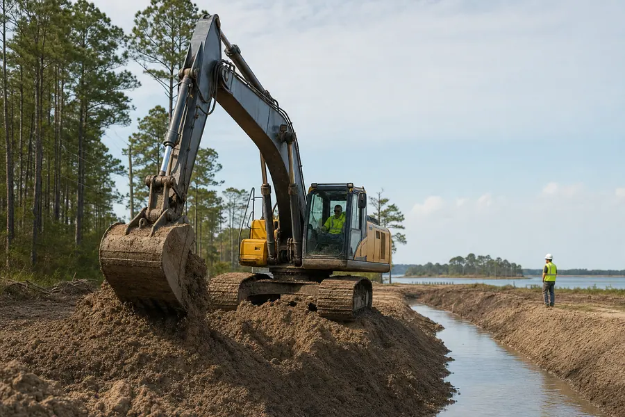JCB JS145 Large Excavator in action