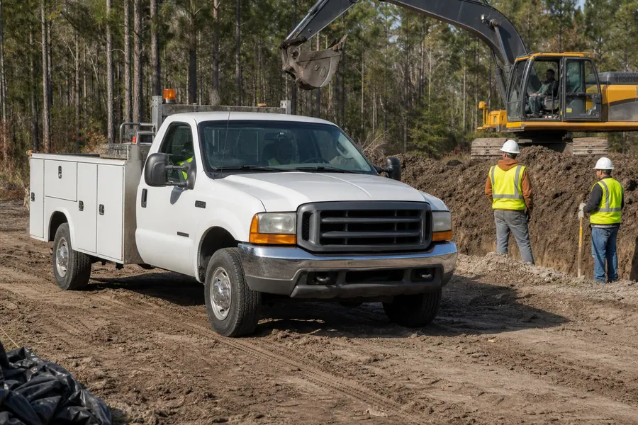 Ford F350 Gas Triton V10 Service Truck in action