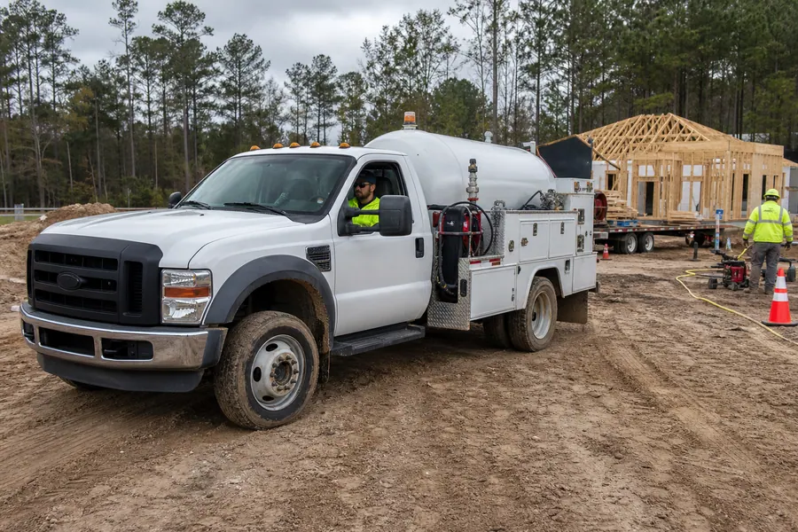 Ford F550 Propane Service Truck in action