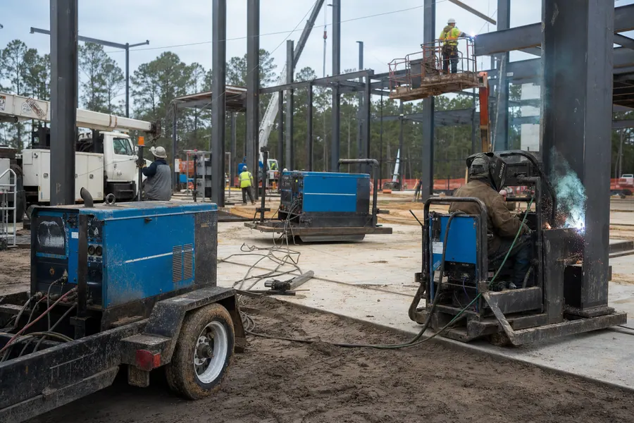 Miller Welding Machines (3 units) in action