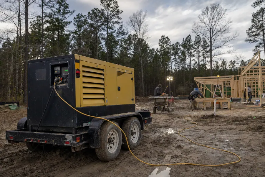 30 KW Diesel Generator on Trailer in action