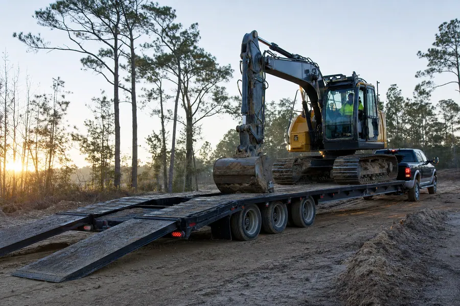 BAME 20,000 lb Equipment Trailer in action