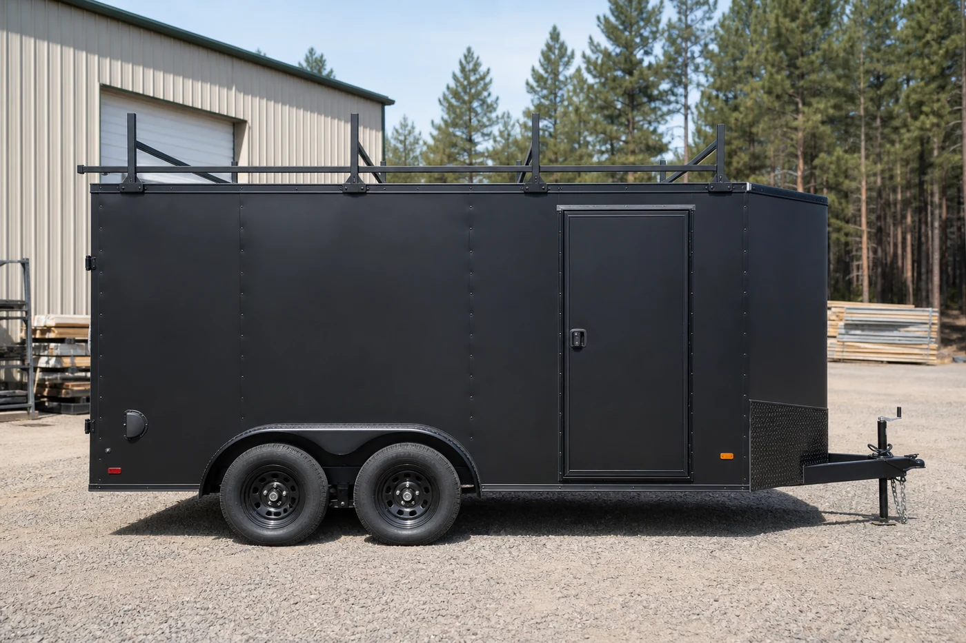 GIDY 14 ft Double-Axle Equipment / Tool Trailer in action