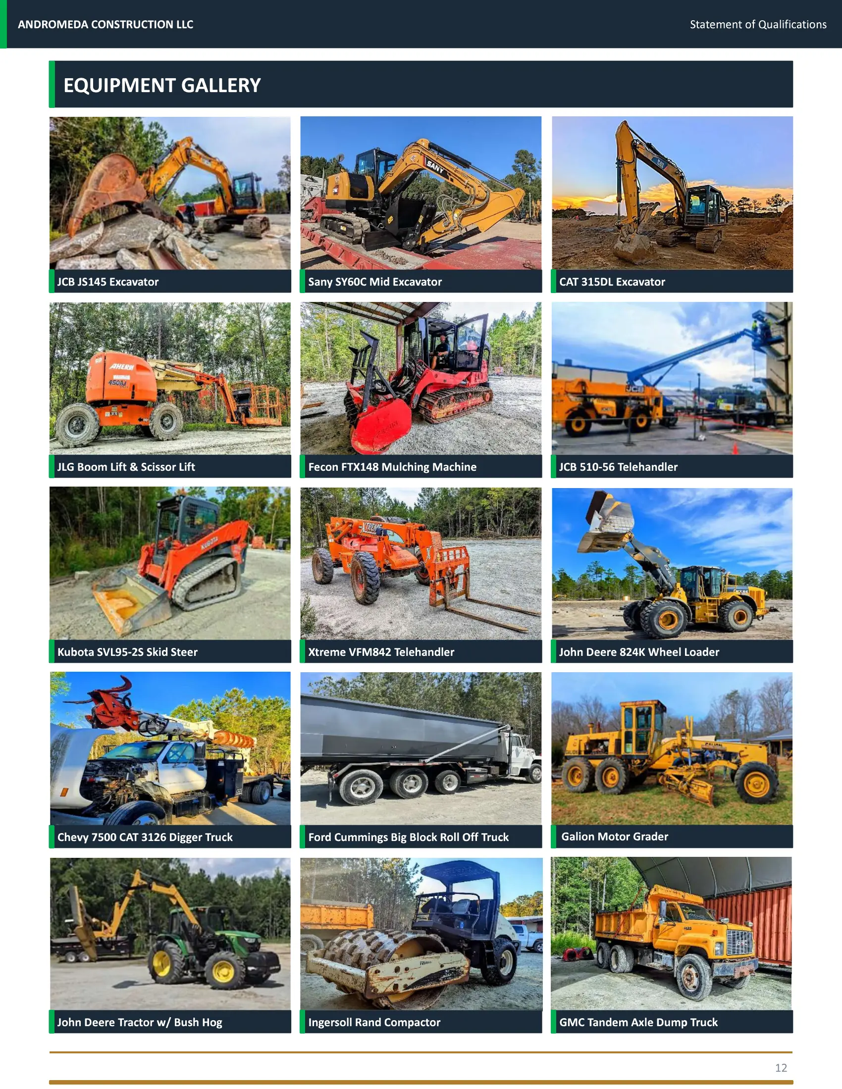 Statement of Qualifications page 7 — Equipment Gallery